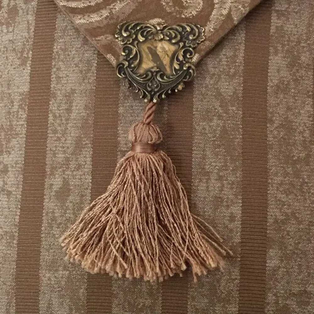 13x14 rust golden pillow with tassel fancy